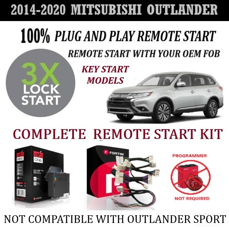 PLUG & PLAY REMOTE STARTER FOR 2014-2020 MITSUBISHI OUTLANDER KEY START 3X LOCK