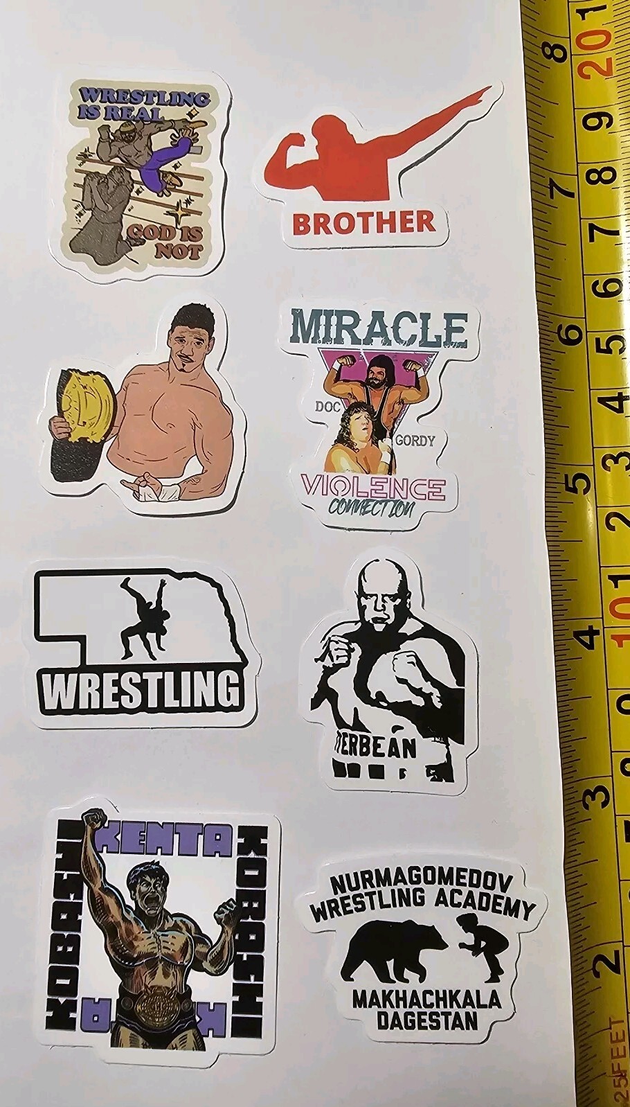 PRO-WRESTLING OLDSCHOOL STYLE WRESTLER FUN FUNNY LOL STICKERS S73 STICKER LOT