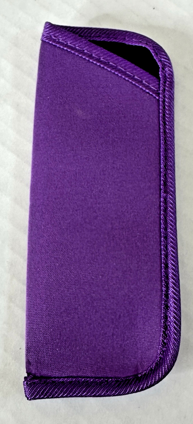 Purple Neoprene Eyeglasses Holder Pouch 6x2” for Narrow Slim Reading Glasses NEW