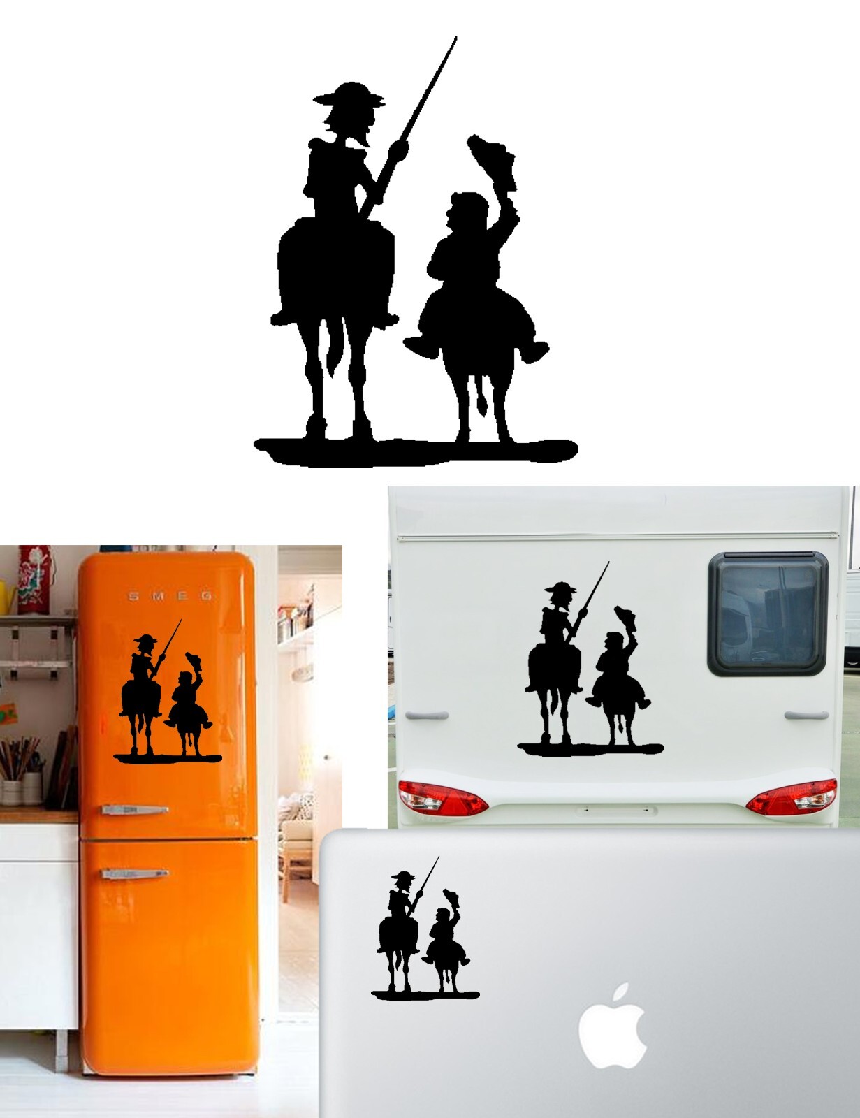 Quixote And Sancho Greeting Cards, Sticker Vinyl Version v2s-izda