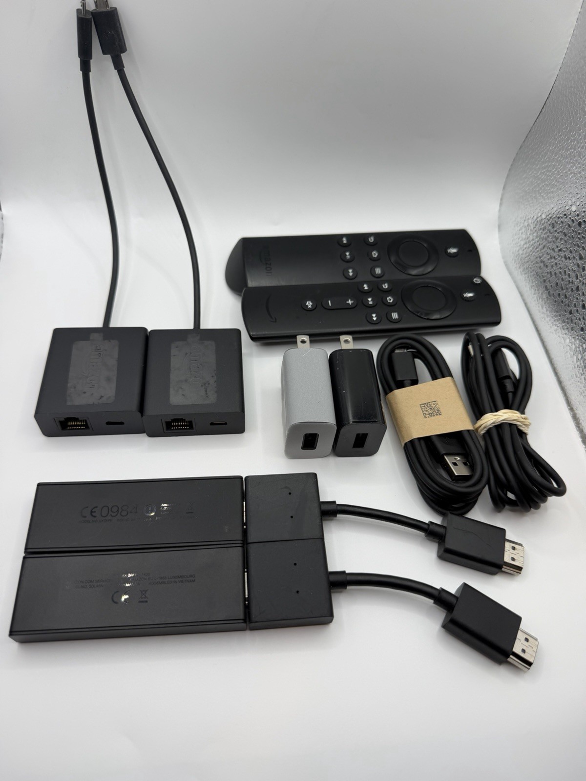 Amazon Fire Stick LY73PR Fire TV Stick S3L46N w Ethernet Adapters PS92LQ Tested