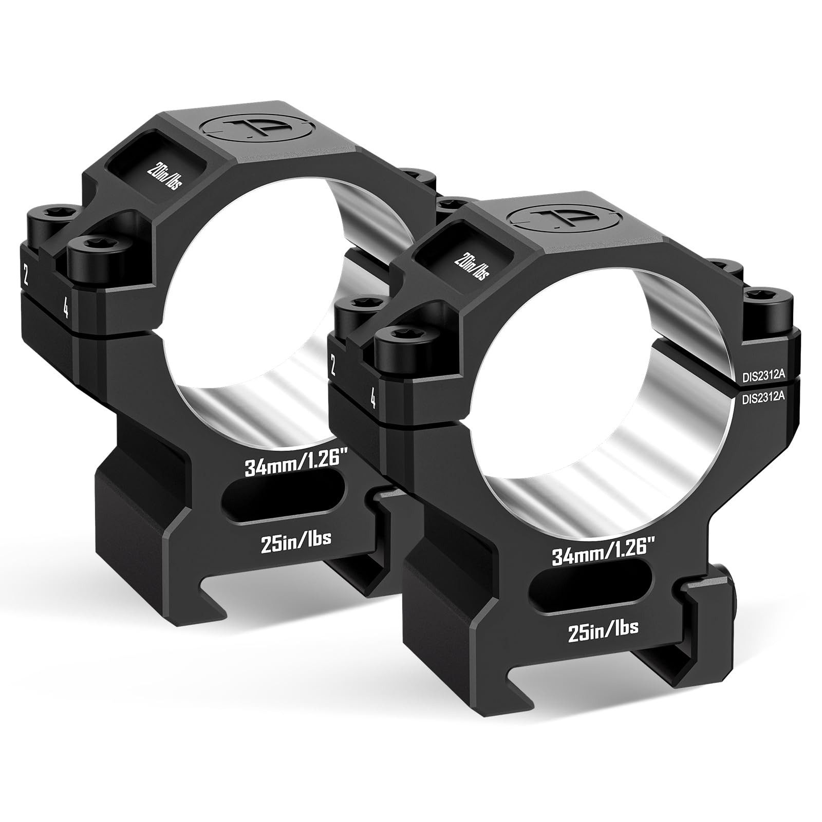 DISCOVERYOPT Precision Scope Rings, Precision Lapped Riflescope Mounts for Pi...