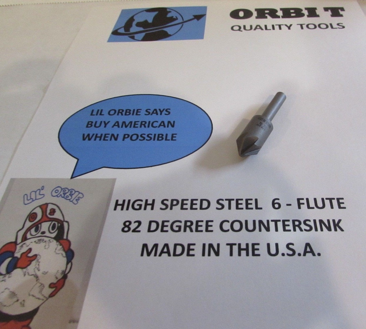 6-FLUTE 1/2" COUNTERSINK--U.S.A.--82 DEGREE