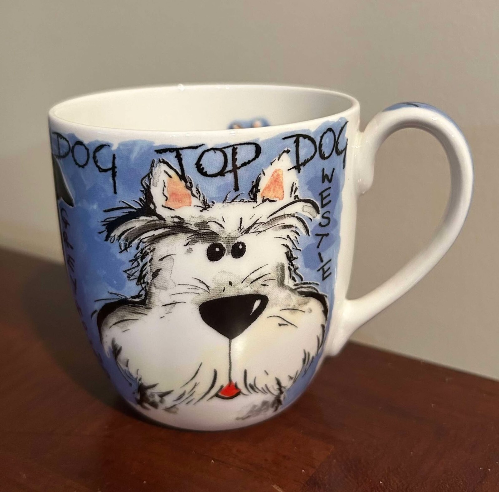 TOP DOG Rose Of England Puppy China Tea Cup Mug Westie Greyhound Bulldog