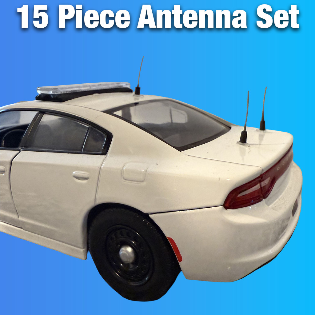 1/24 Diecast Fire/EMS/Police Mini Antenna Pack ( Includes 5 of Each Variant )