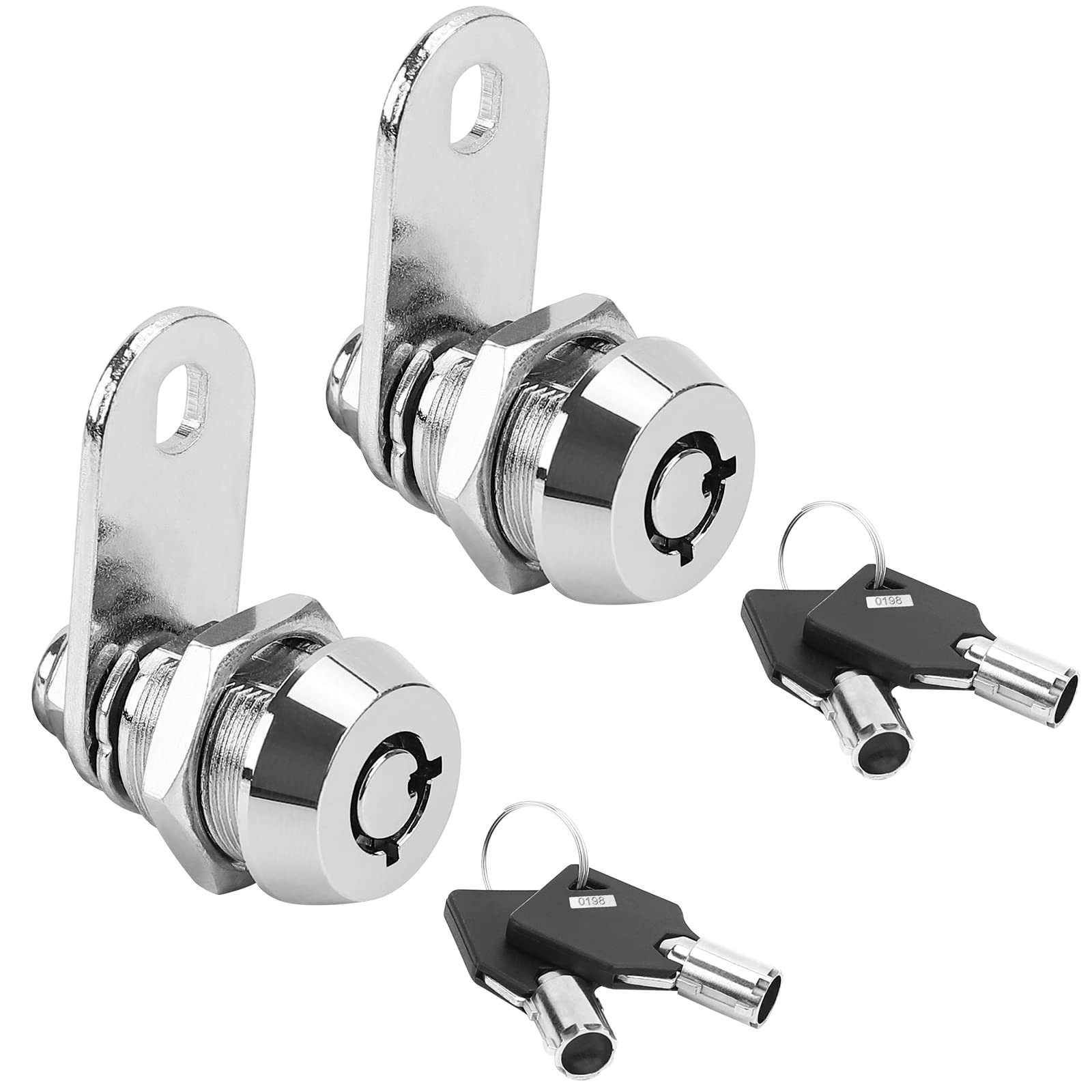 2 Pack Tubular Cam Locks Cabinet Locks With 7/8 Cylinder Atom Lock For Arcade