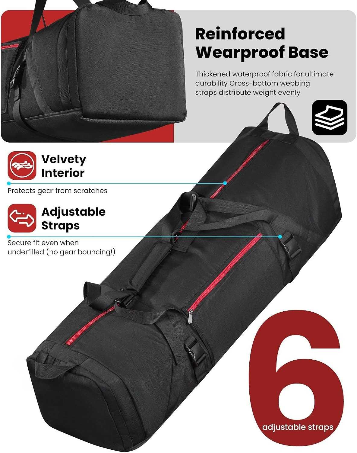 40" Heavy Duty Drum Hardware Bag - Protective Lightweight Drum Hardware Case for
