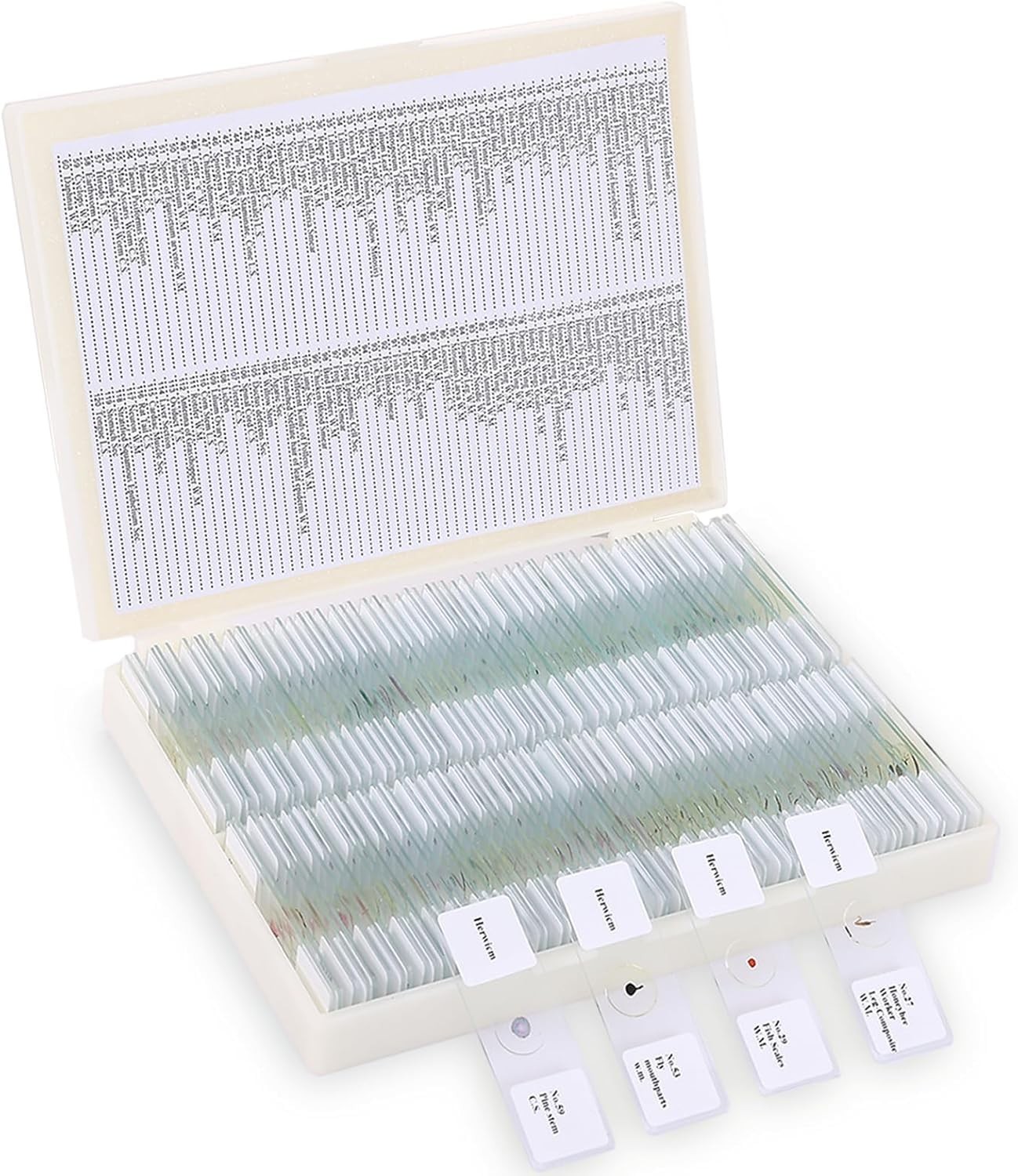 120-Pcs Microscope Slides with Specimens,Plant, Animal, Algae,etc,Educational...