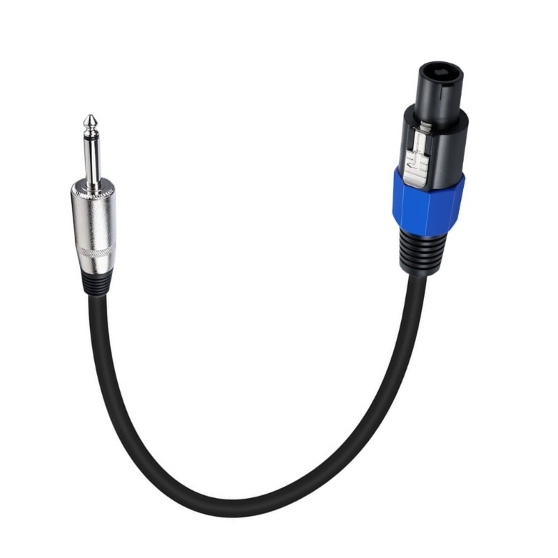 1/4" Male to Speakon Male Cable Adapter 6.35mm TS Male Plug to Speakon Male