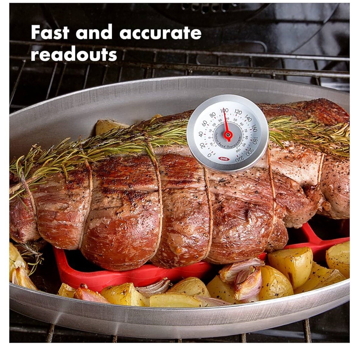 OXO Good Grips Chef's Precision Meat Thermometer, Silver
