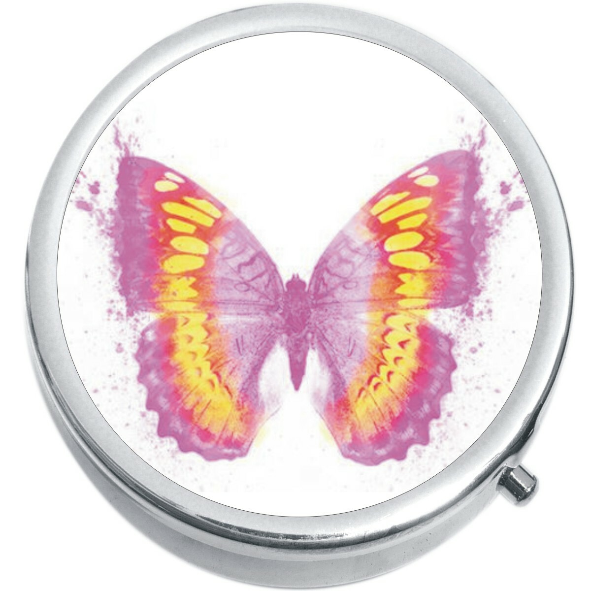 Watercolor Butterfly Medicine Vitamin Pill Box