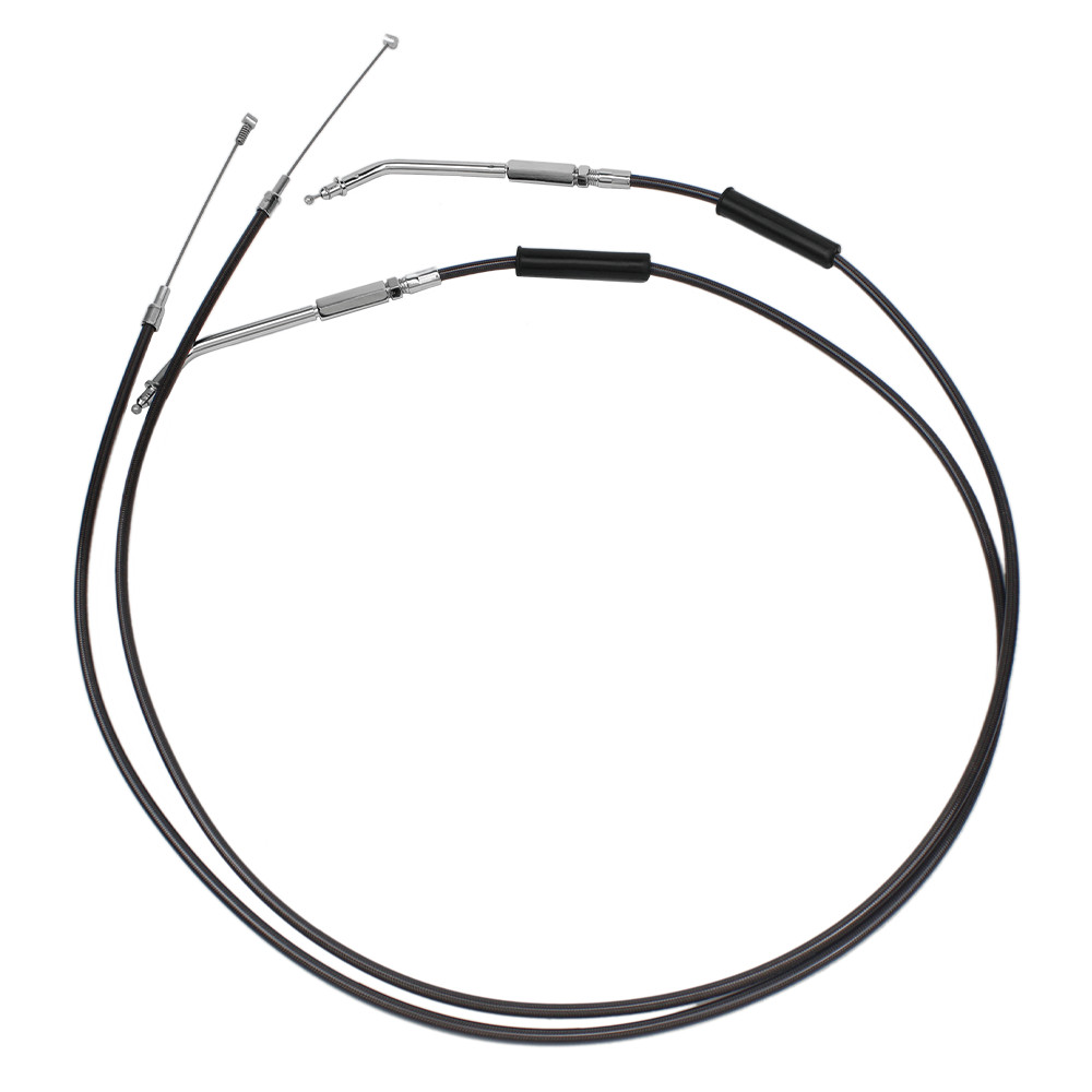 43.0" Smoky Black Throttle and Idle Cables for Harley Low Rider Fat Boy Bob VRSC