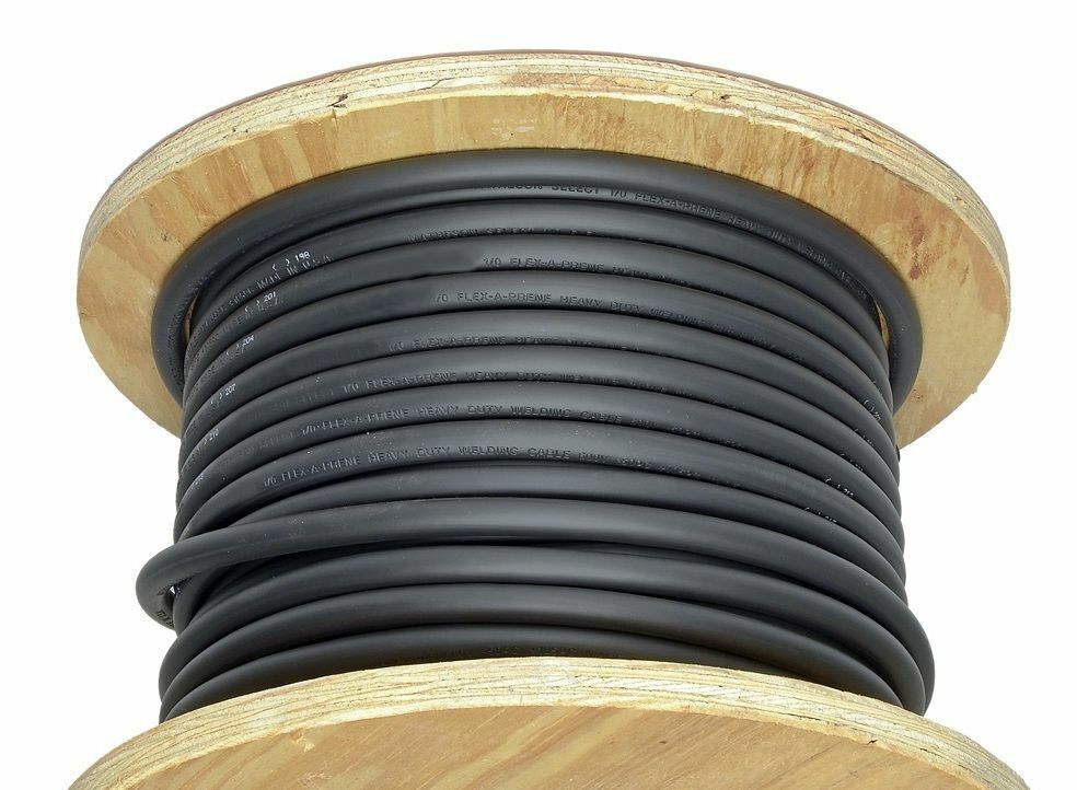 1000' 4 AWG Welding Cable Class K Flexible EPDM Jacket Black 600V