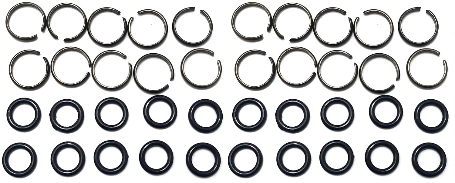 20 Sets of 3/8" Impact Wrench Socket Retainer Rings with O-Ring,Impact Black
