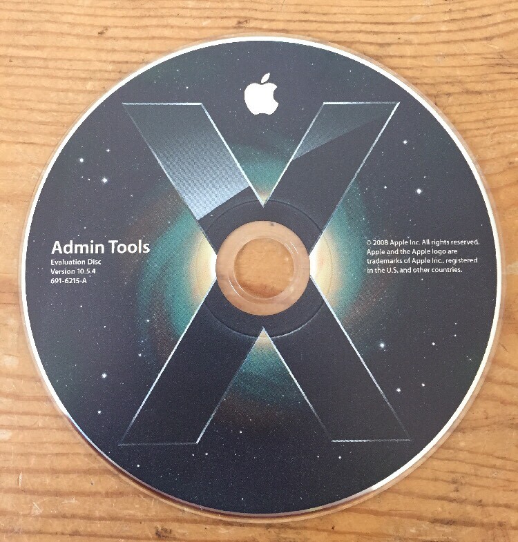 2008 Macintosh Mac OS X Leopard 10.5.4 Admin Tools Evaluation Disc CD