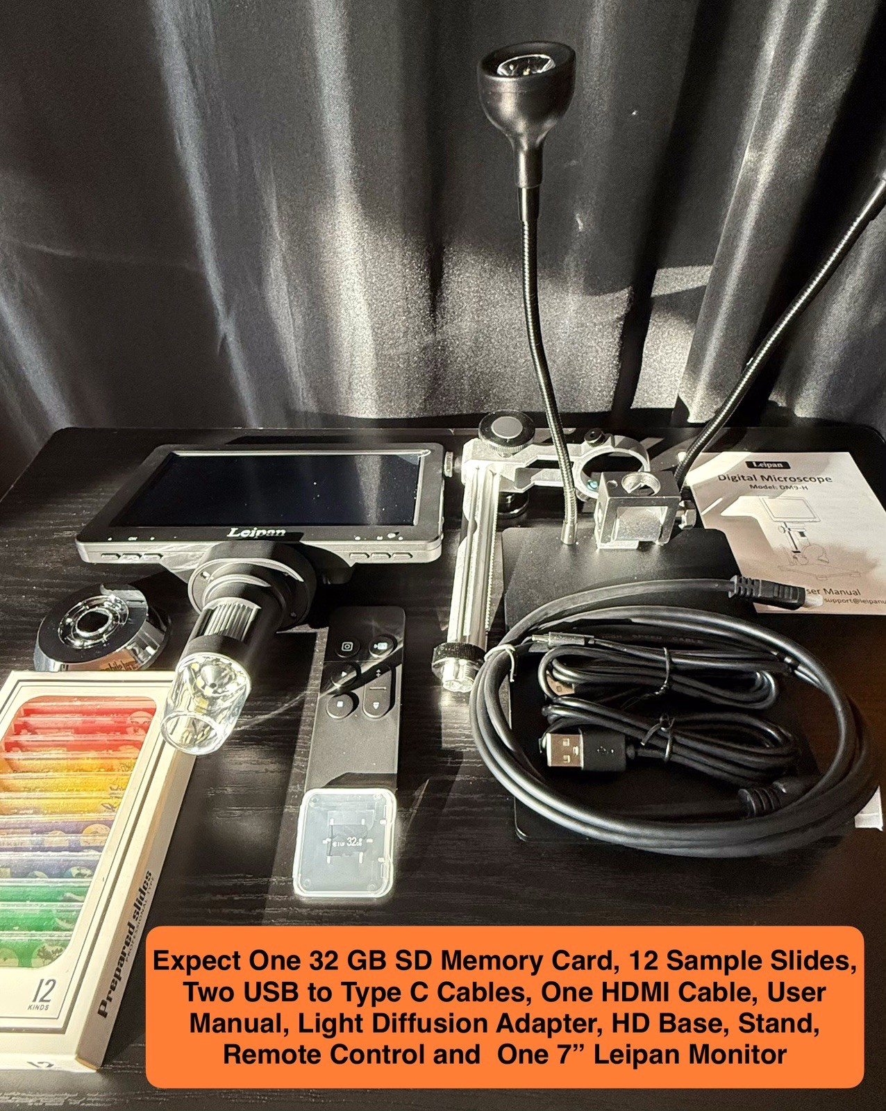 7" IPS Digital Microscope, 1200X Magnification for Coin View, PCB Circuit Repair