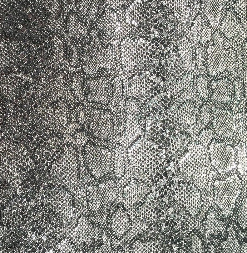 Leather Pieces - Silver Snake Print - 5 1/2 x 8 1/2 - 2 Pieces (E132)