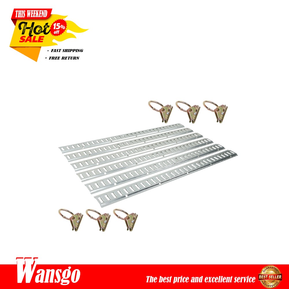 New 6-Pcs 5-Ft Rails E Track Tiedown Rail Kits with Enclosed Trailer Accessory