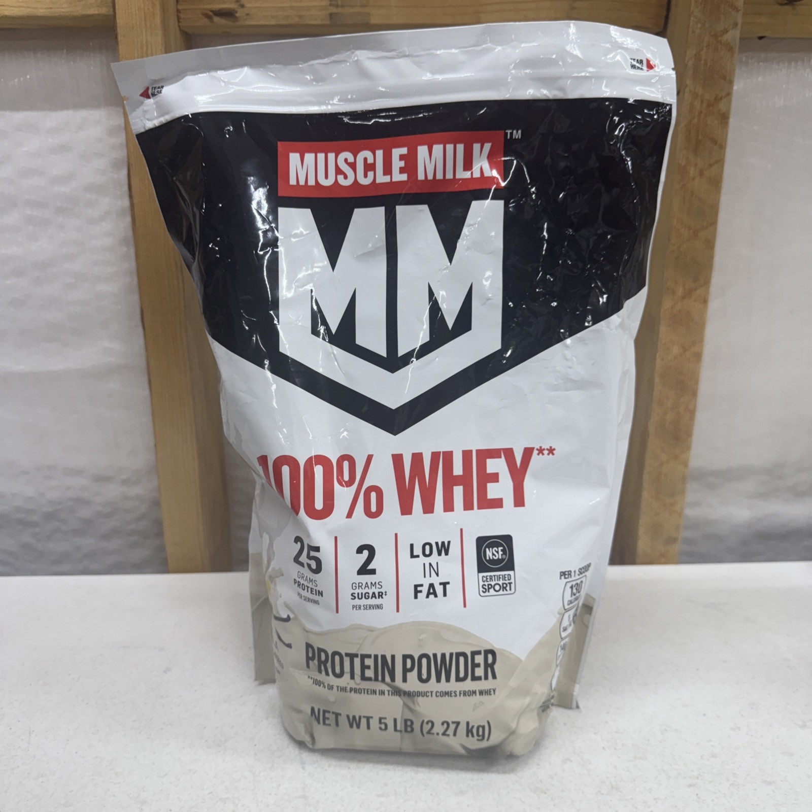 Muscle Milk 100% Whey Protein Powder Vanilla 5lbs 66 svgs 25g Protein check BB!
