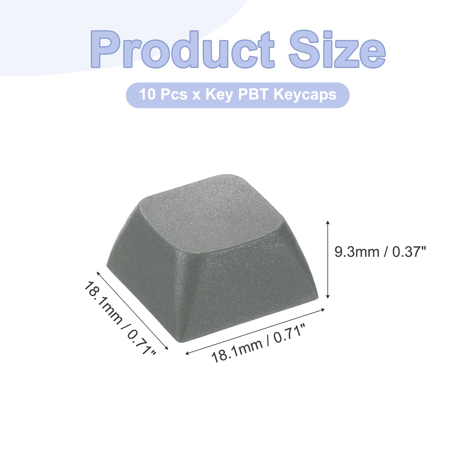 10Pcs XDA Profile Keycap Set PBT Mechanical Numeric Keypads, Dark Gray
