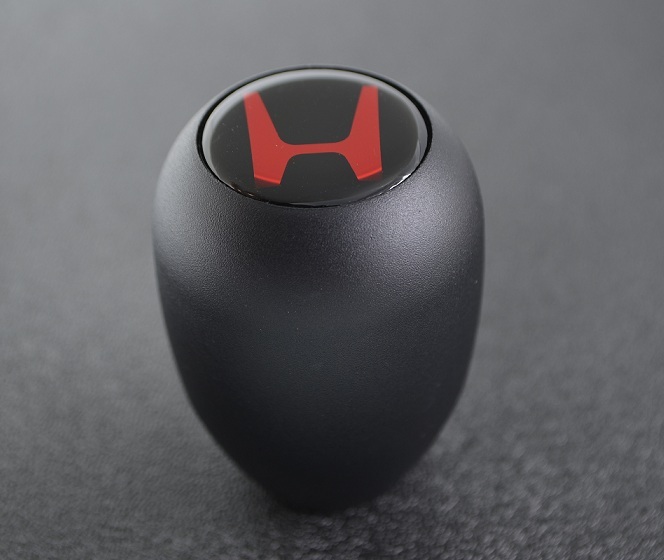 FOR 1973-2012 CIVIC SANDBLASTING BLACK MT MANUAL GEAR SHIFT KNOB + RED H EMBLEM