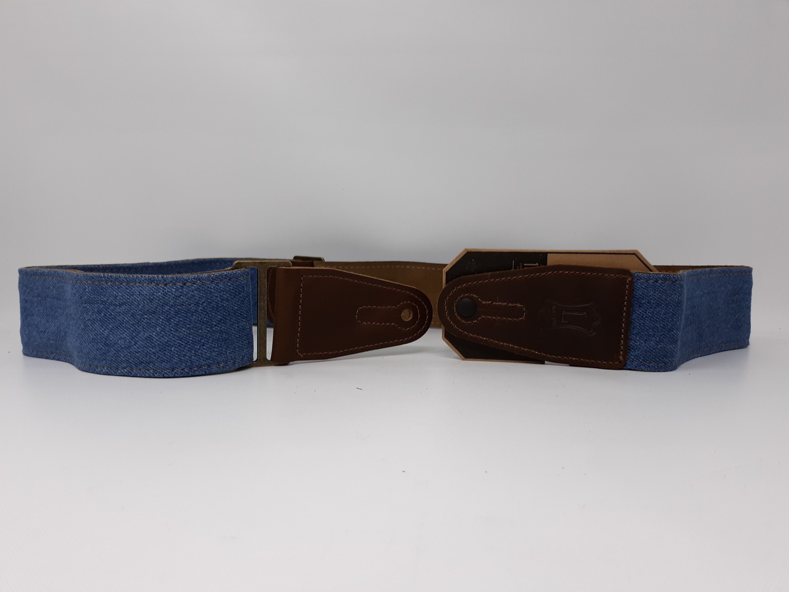 Levy's Denim Guitar Strap w/ Leather Accents Adjustable M7DM - BLU