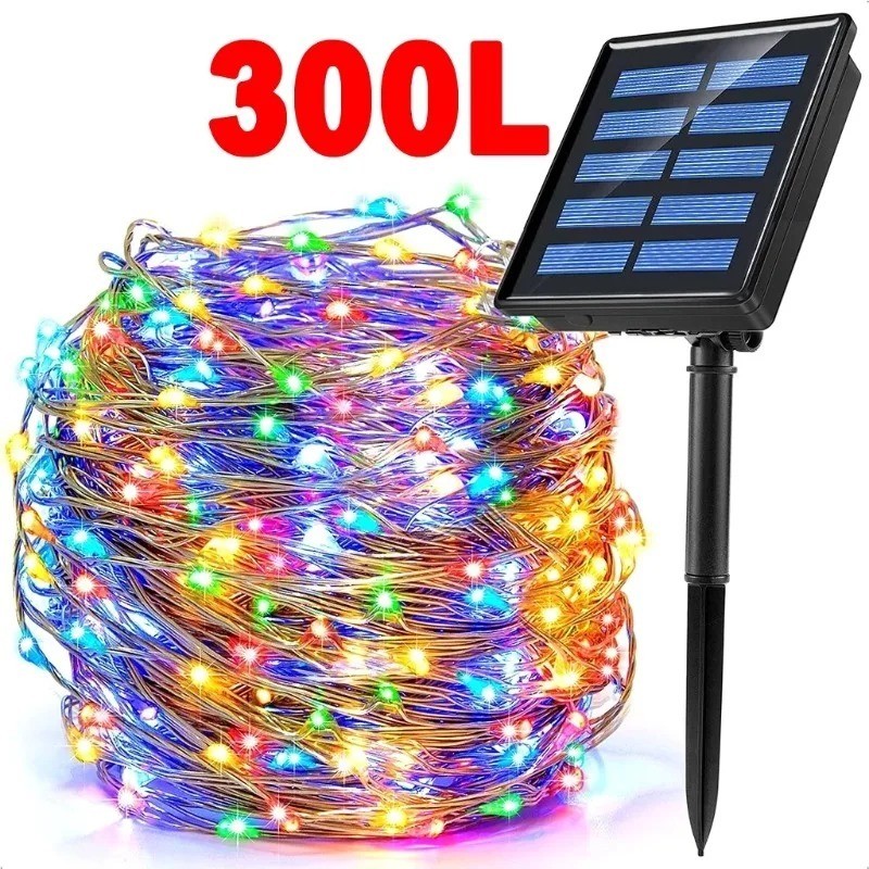 Waterproof 31m Solar LED Fairy Lights 8 Modes Party Garden Tree Decor LED Lights