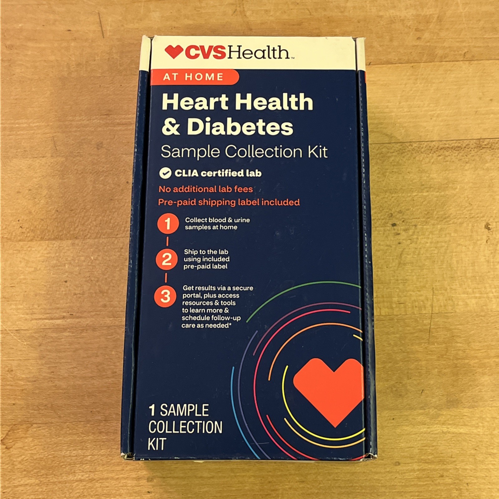 CVS Health Heart& Diabetes Home Test Kit No Lab Fees Exp 5/31/2027
