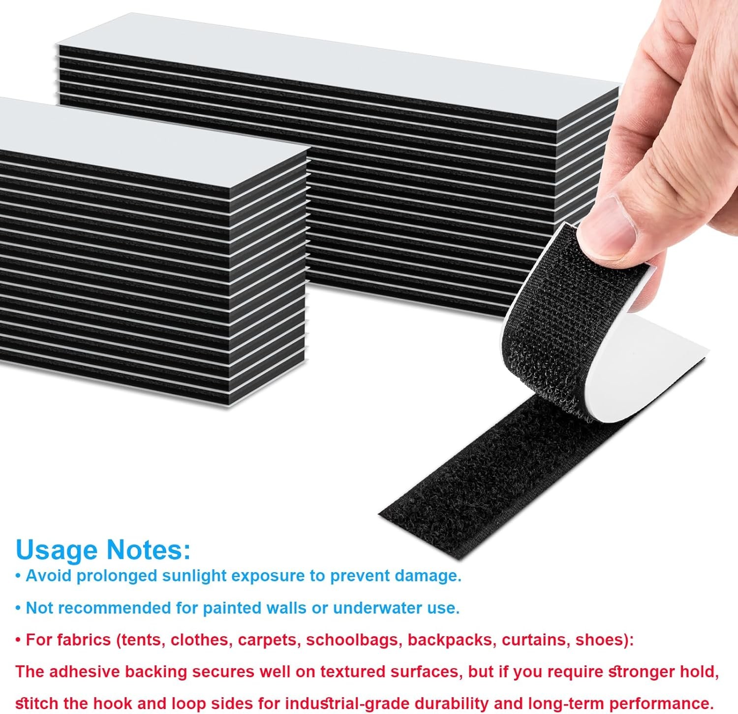 32 Sets 1x4 Inch Hook and Loop Strips with Adhesive, Strong Sticky Back, Heavy D