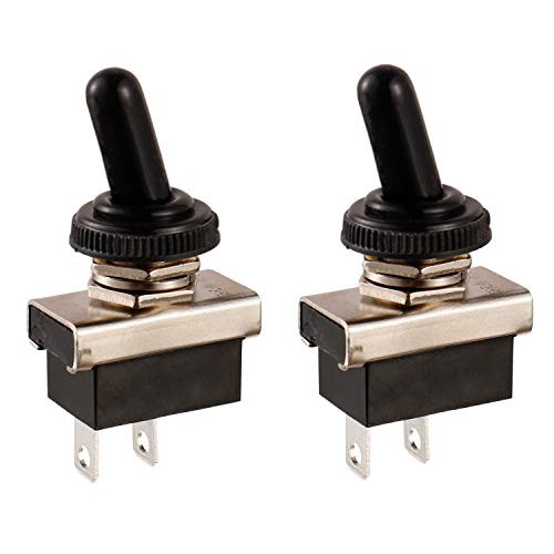 BOJACK Toggle Switch SPST pin 12 VDC 10 A with Waterproof Cap ON-Off 2 Terminal