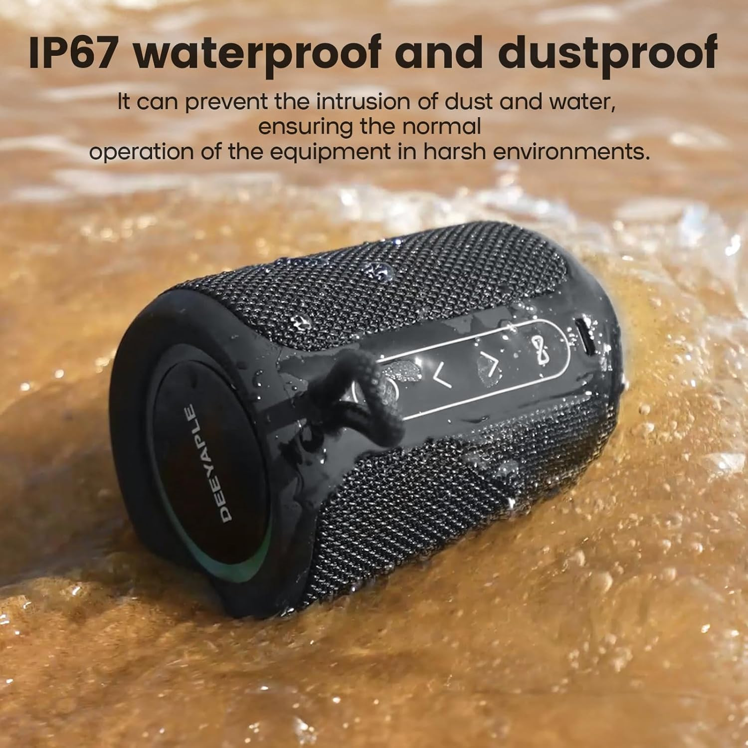 Bluetooth Speaker Wireless,Ip67 Waterproof & Dustproof Portable Speaker with Lig