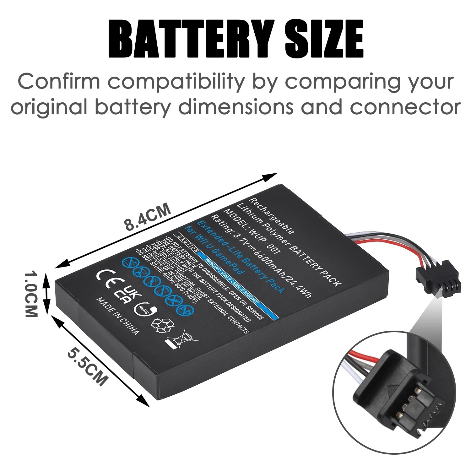 For Nintendo Wii U Gamepad Extended 3600mAh 3.7V Replacement Battery + Tool