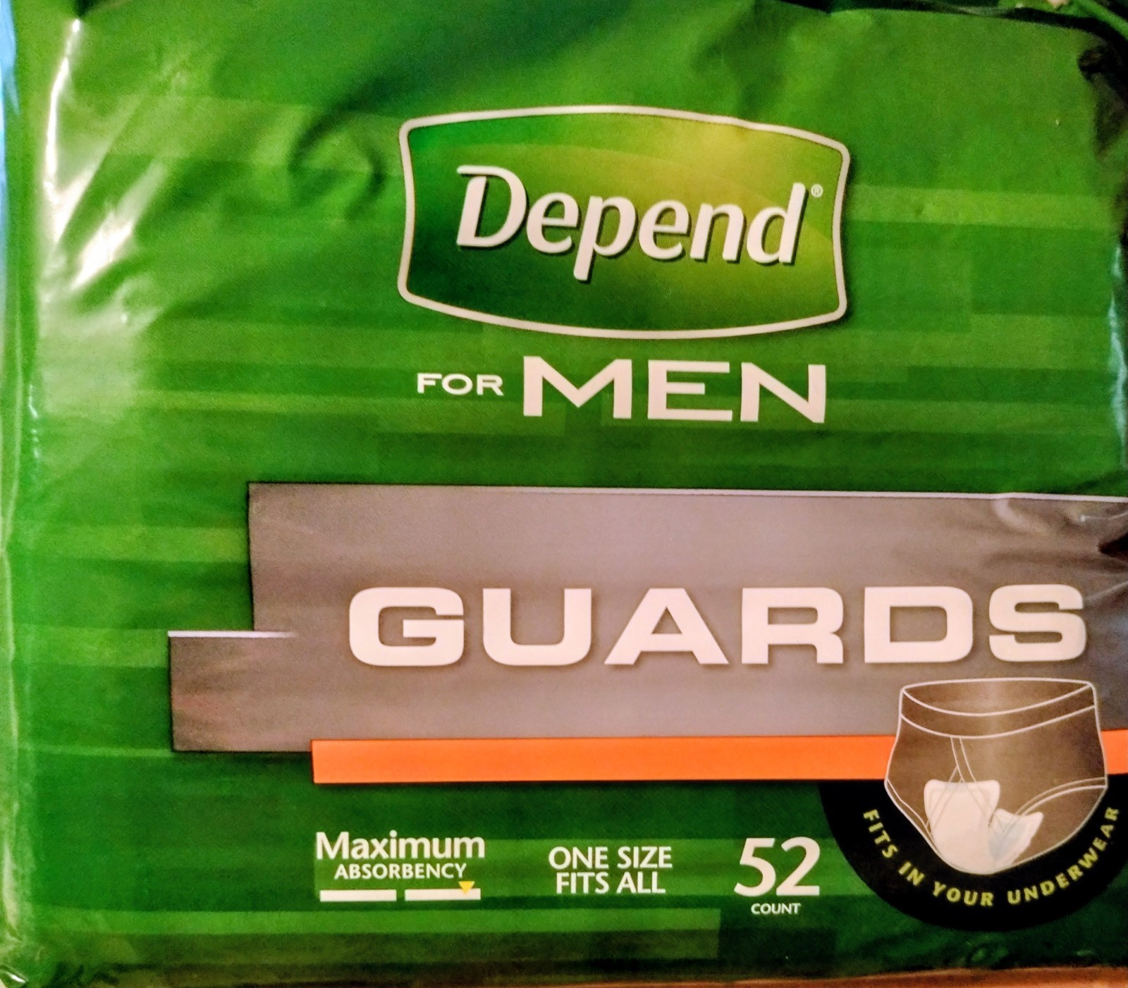 Depend Guards for Men Male Incontinence 52 guards protection  One Size