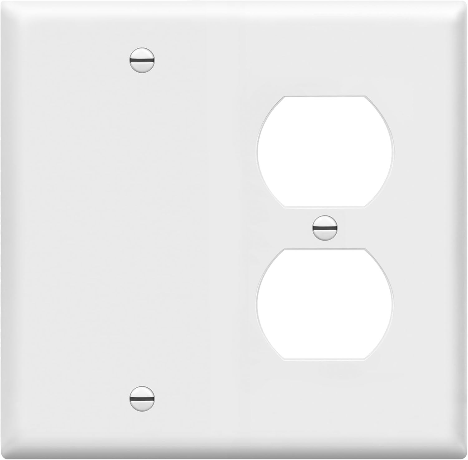 ENERLITES Combination Blank Device/Duplex Receptacle Outlet Wall Plate Cover, St