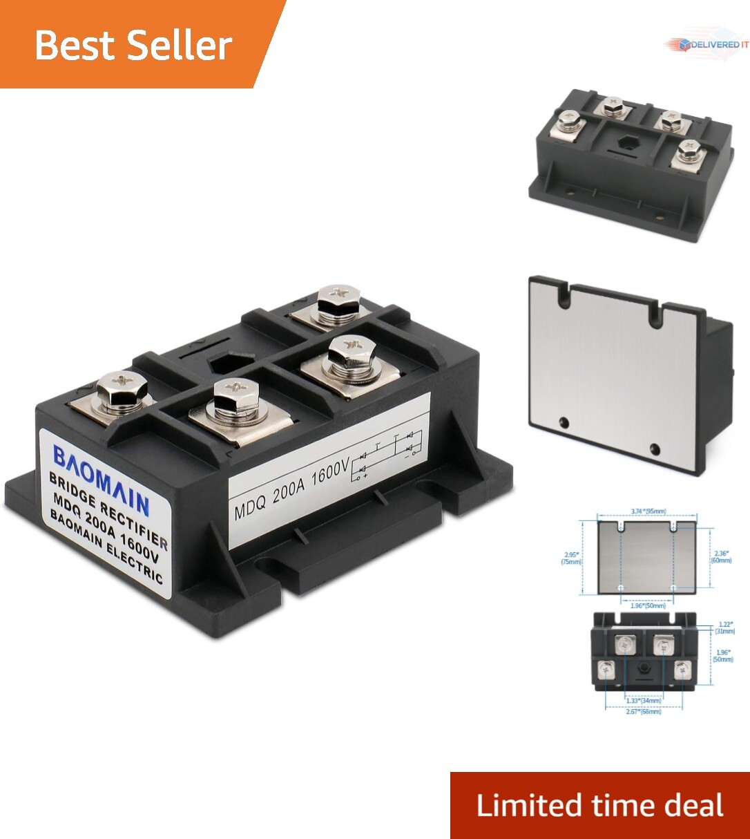 Durable 200A Bridge Rectifier Module, 1600V – Versatile Power Supply Solution