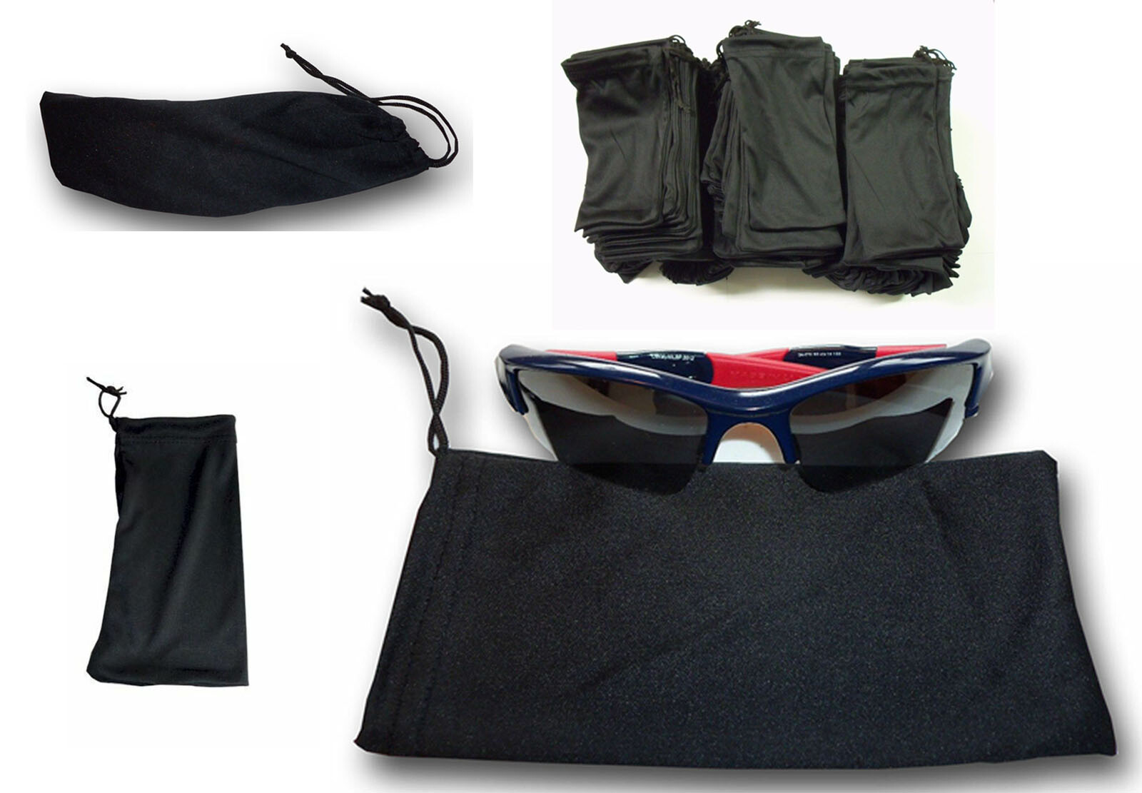 5 Universal Sunglasses Case Black Pouch Storage Bag Glasses Microfiber Sleeve