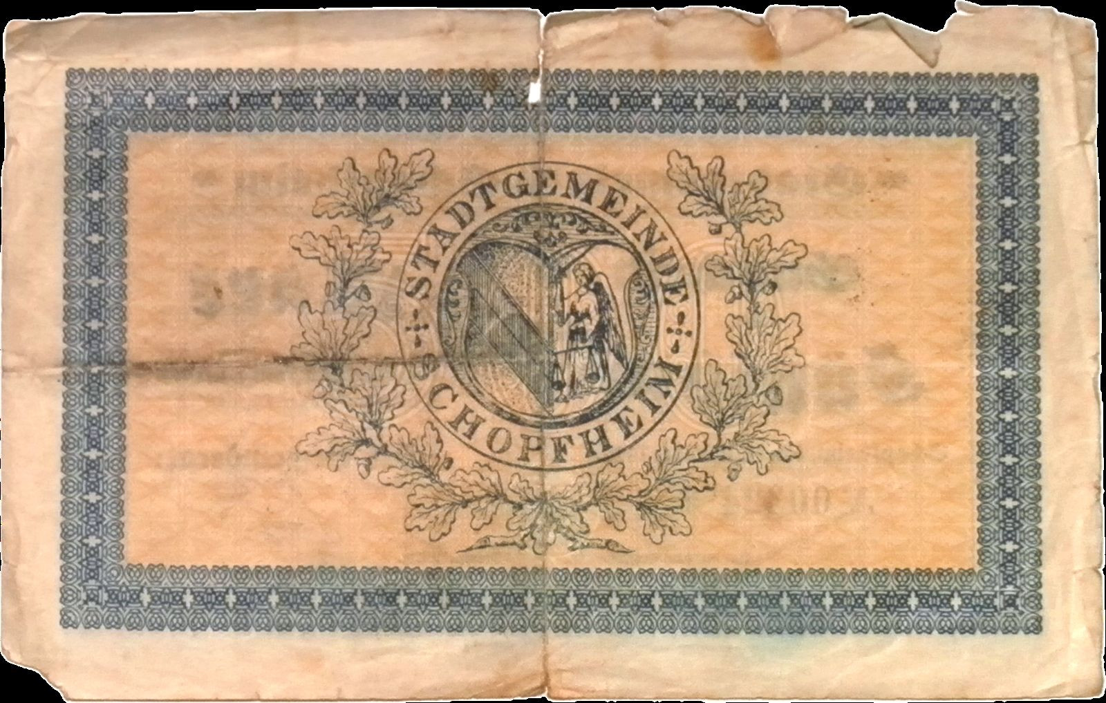 1923 Germany GCHOPFHEIM 500.000 Mark Banknote