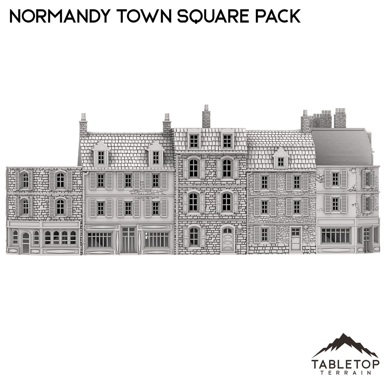 Normandy Town Square Pack - WWII Wargame Tabletop Terrain
