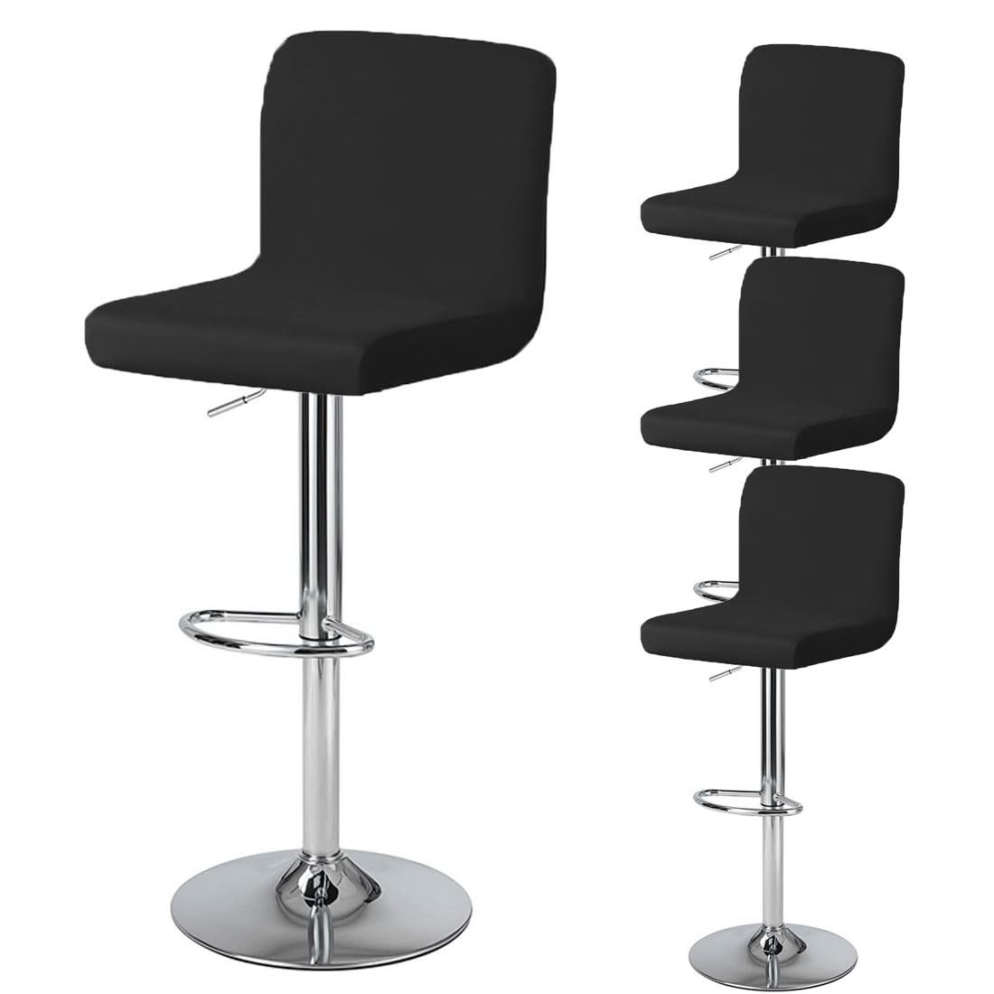 Bar Stool Cover with Back Waterproof Dining Room Square Swivel Barstool Chair...