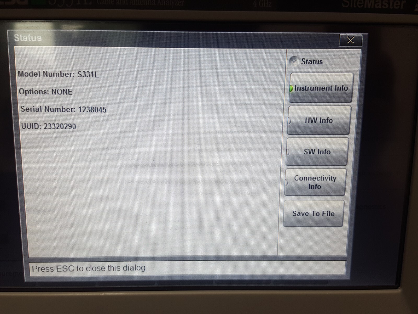 Anritsu S331L : Cable and Antenna Analyzer, 4GHz, (8045)