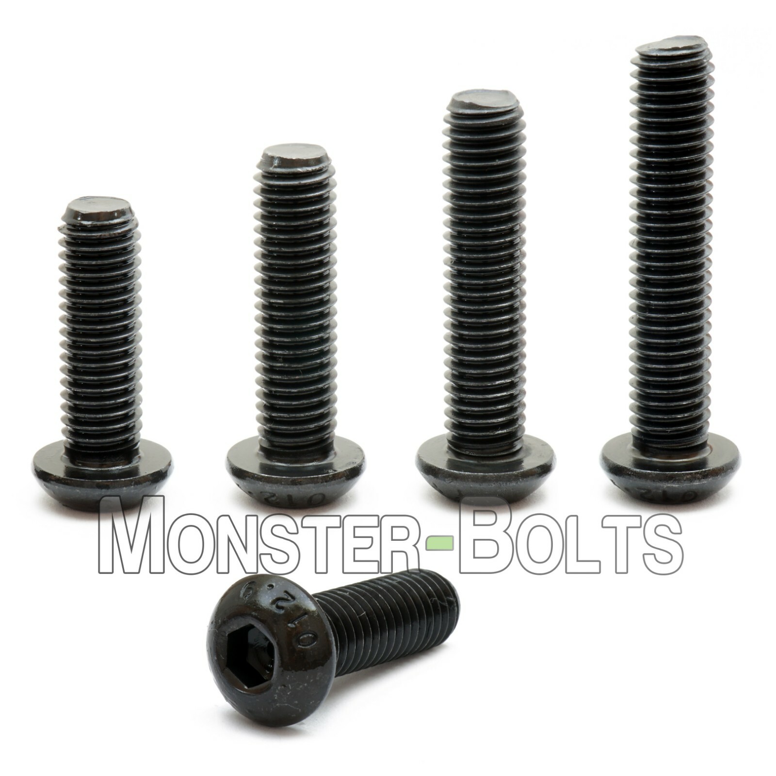 M3 Button Head Socket Cap Screws, 12.9 Steel w/ Black Ox ISO 7380, 0.50 Coarse