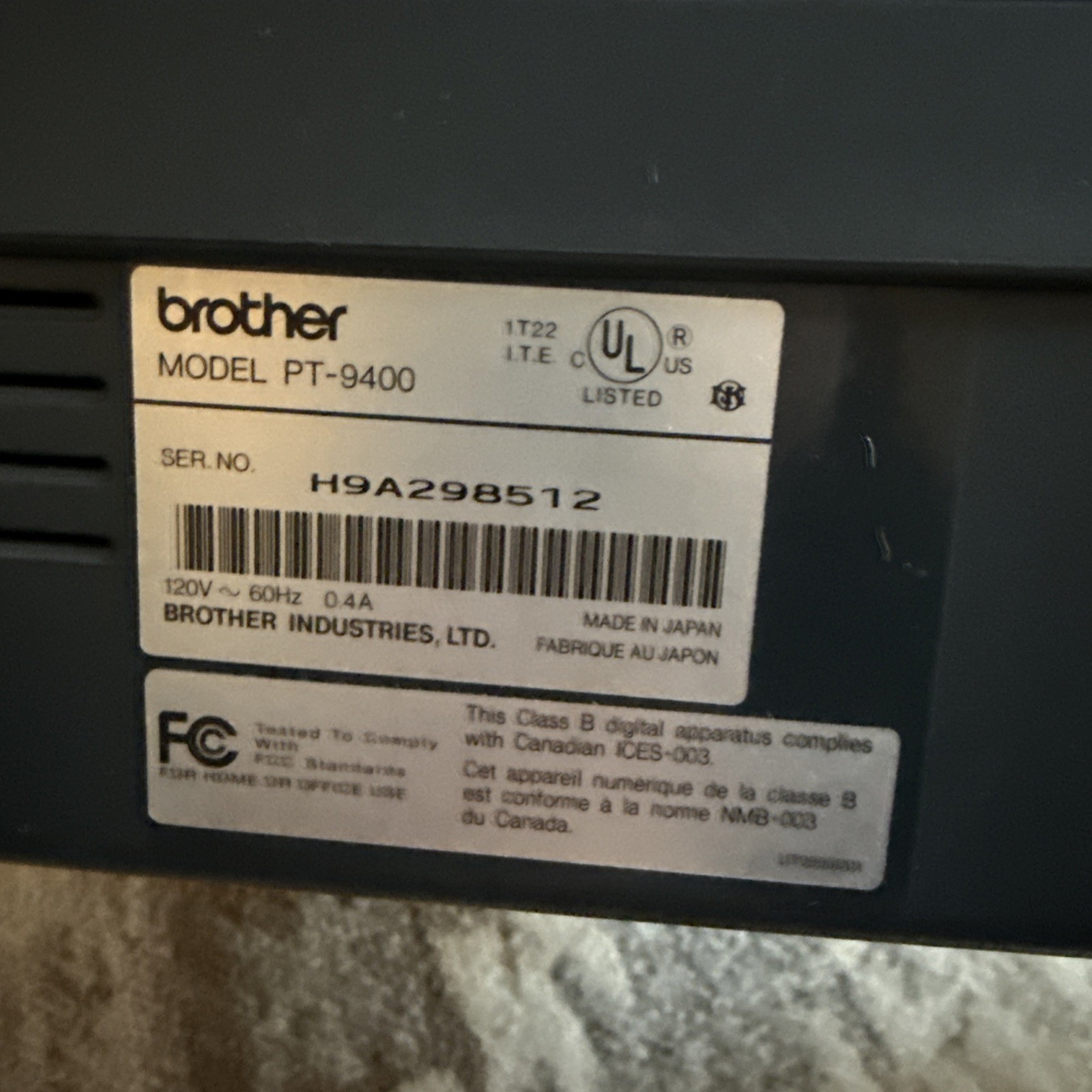 RARE Brother P-Touch PRO PT-9400 Commercial FULL-SIZE KEYBOARD! No Power Cord