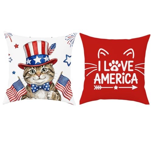 4th of July Decorations Pillow Covers，I Love America PillowCovers18