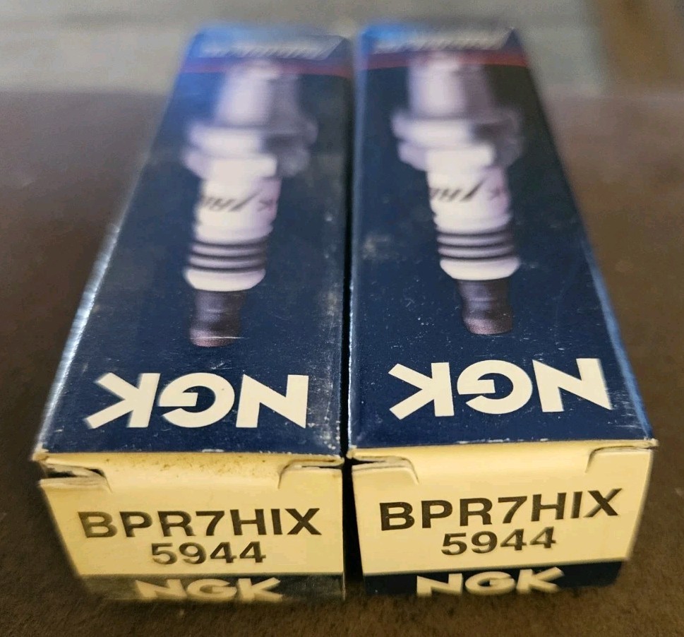 Two NGK SPARK PLUGS BPR7HIX 5944 NOS / OEM NEW IN ORIGINAL PACKAGING