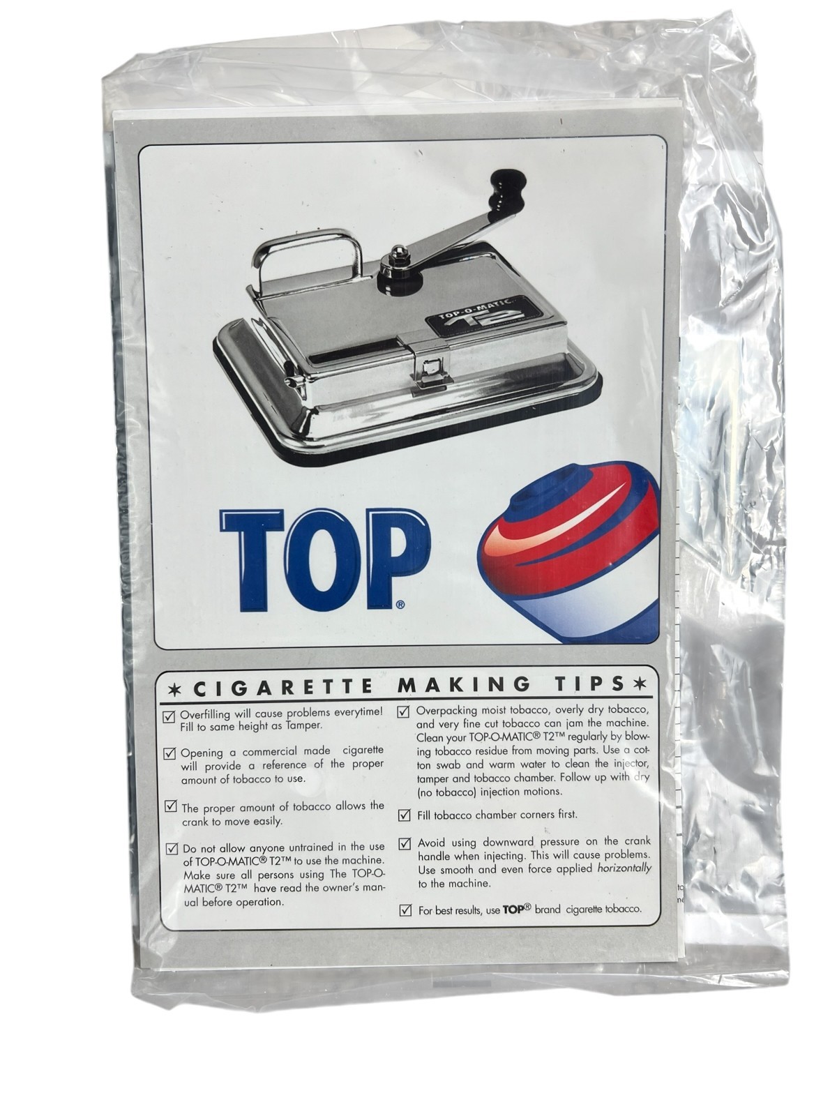 TOP-O-MATIC Cigarette Rolling Machine T2 NEW OPEN BOX