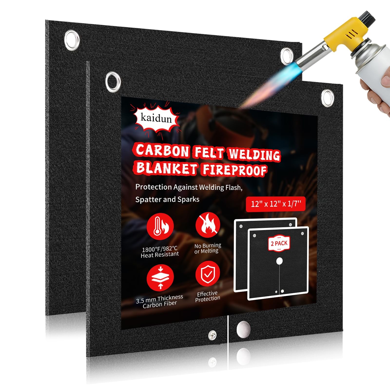 Fireproof Welding Blanket  2 Pack Heat Shield Mat for Plumbing & Soldering