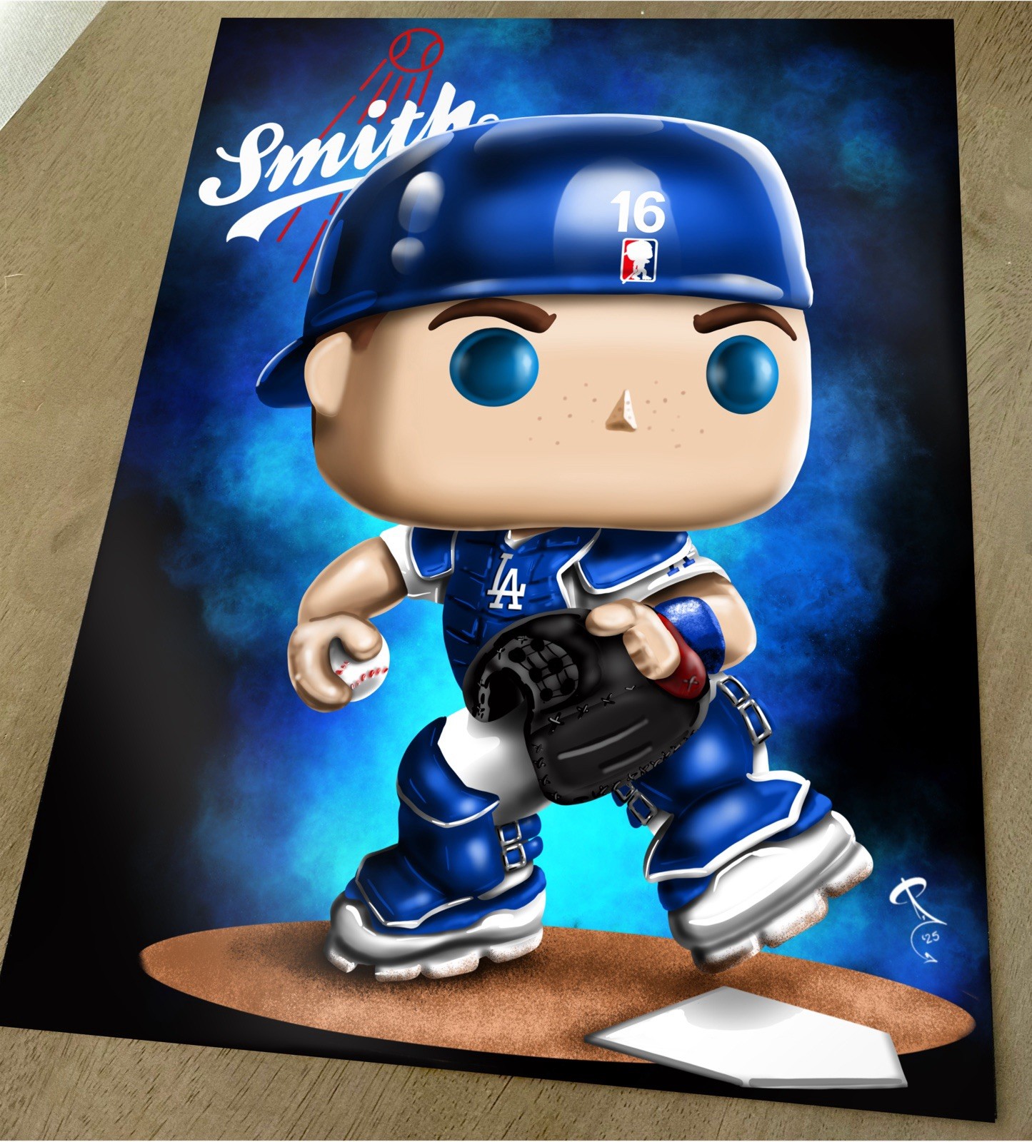 Los Angeles Dodgers Will Smith Catcher  MLB funko Style print
