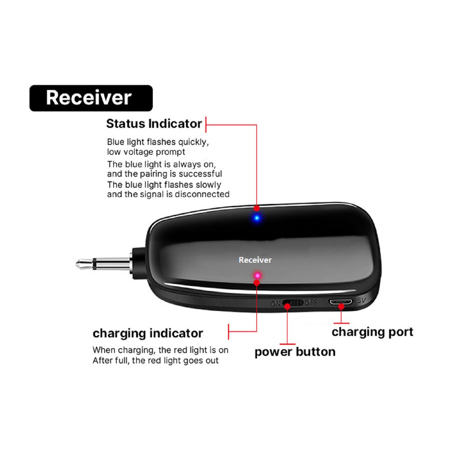 UHF Wireless Microphone For Trumpet Saxophone Instrument 50M Range Wireless m