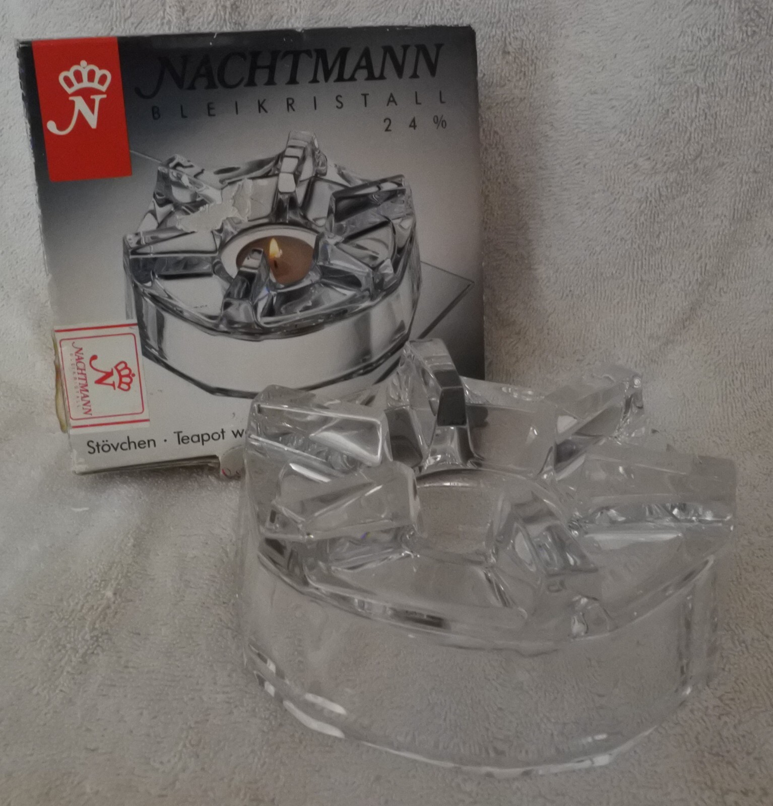 Crystal Teapot Buffet Warmer by Nachtmann 24% Lead Bleikristall  Vintage NIB