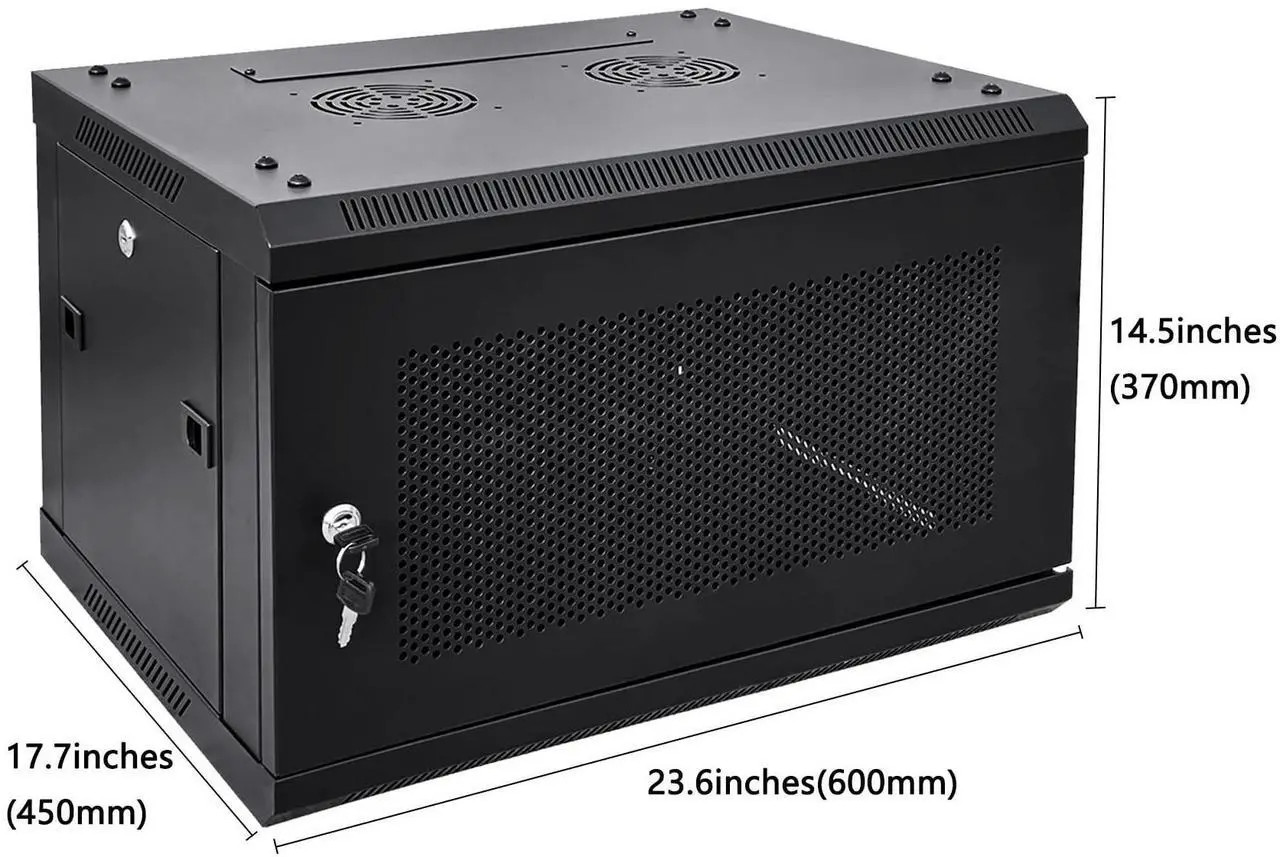 NETECABLE 6U Wall Mount Server Cabinet Network Rack Vented